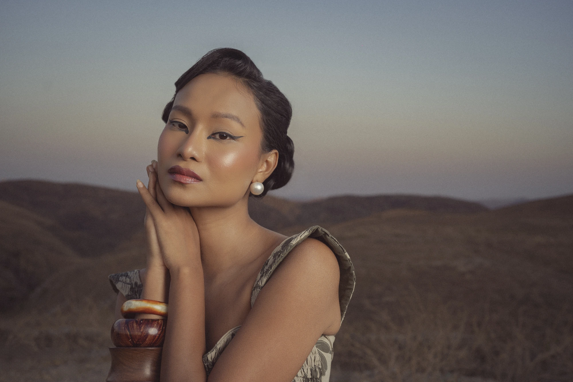 EVOQUE editorial portrait at golden hour